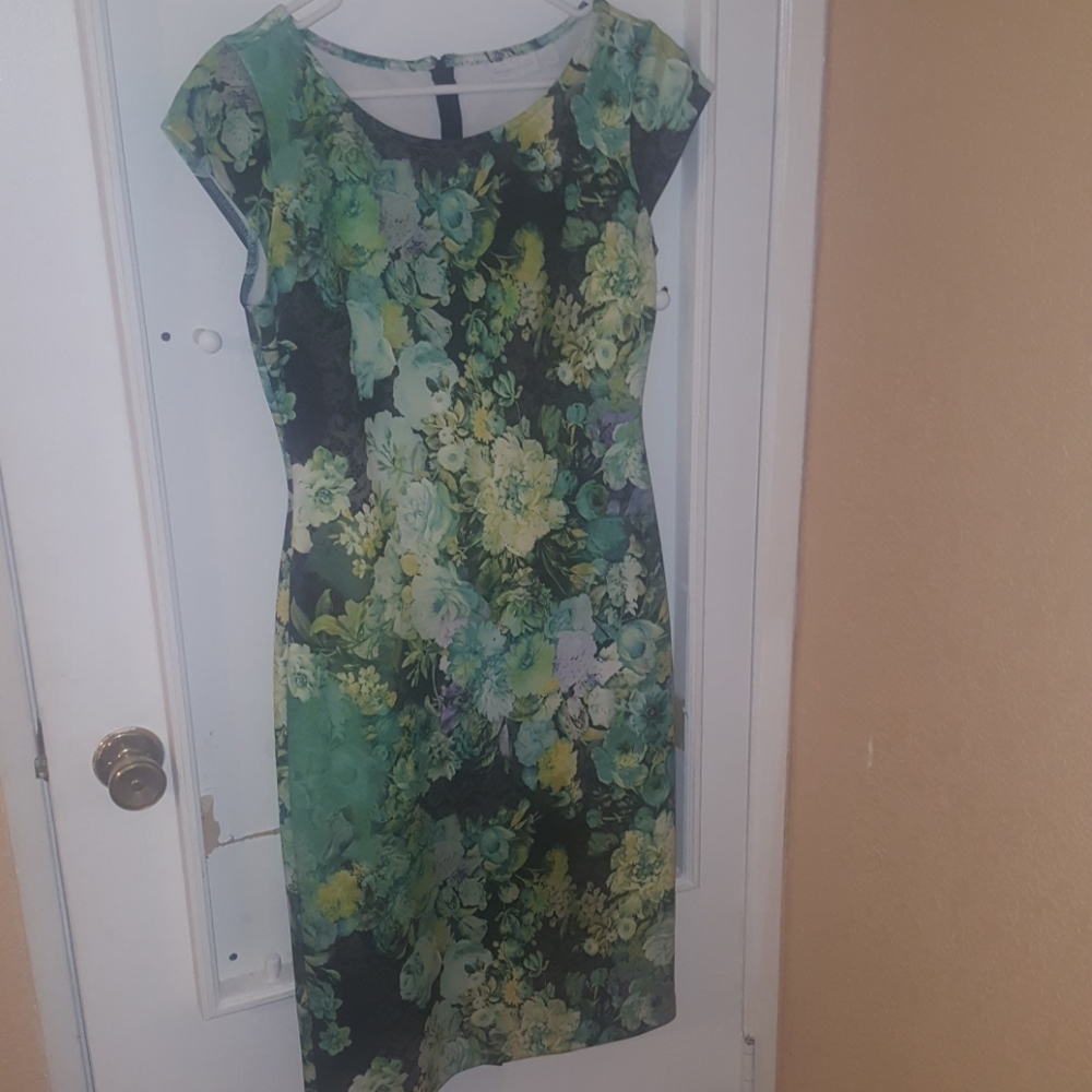 New York and Company green and black dress